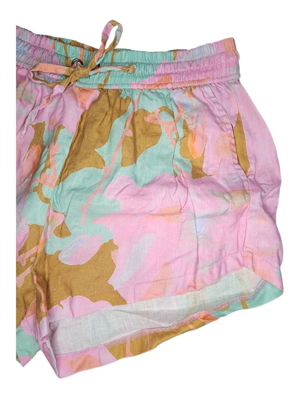 Lanhtropy Aquarela Elastic Waist Linen Shorts, Womens Large - Picture 10 of 13